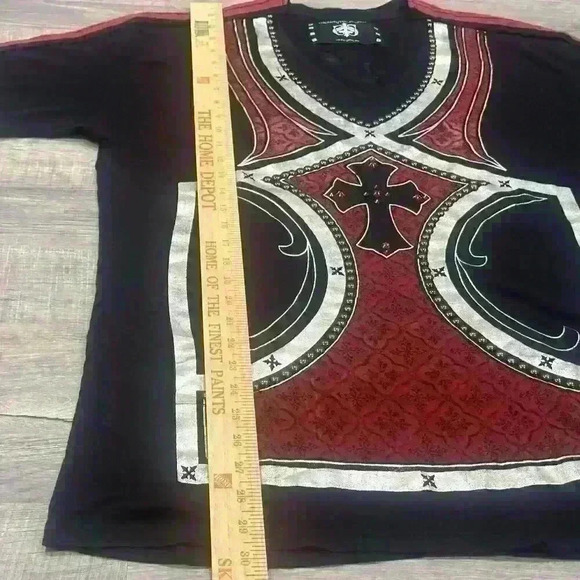 The Saints Sinphony S/S Shirt Womens 2X Studded Embellishment Cross Rock Biker - Picture 10 of 15